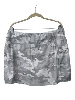 Avia Women’s FLAWED Performance Athletic Light Gray Camouflage Skort Size XL